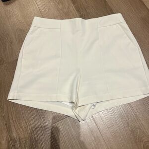 Women's Express Cream Tailored High-Waist Shorts